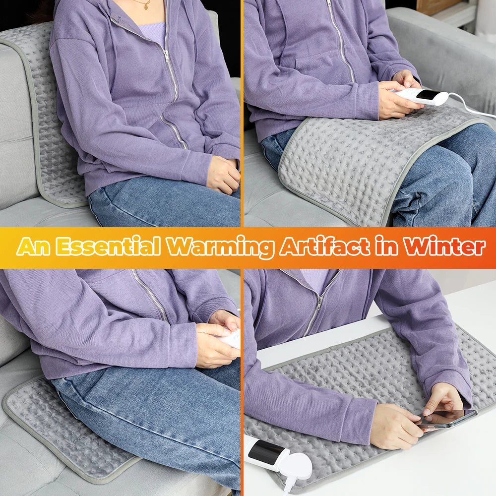 Electric Heating Blanket Thermal Pads Warmer 9 Levels Heated Mat Soft&Safe Winter Body Back Leg Warmer Pads Home Use  60*30cm
