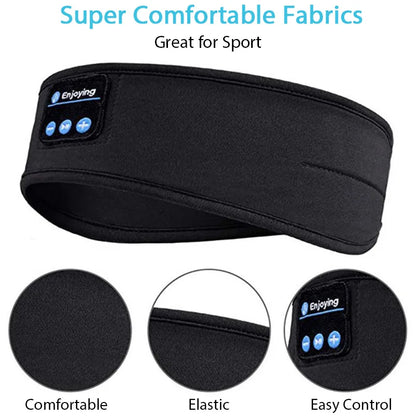 Bluetooth Headband Headphones Wireless Music Sports Hairband Running Fitness Sweatband Earphones Soft Sleeping Eye Mask Headset